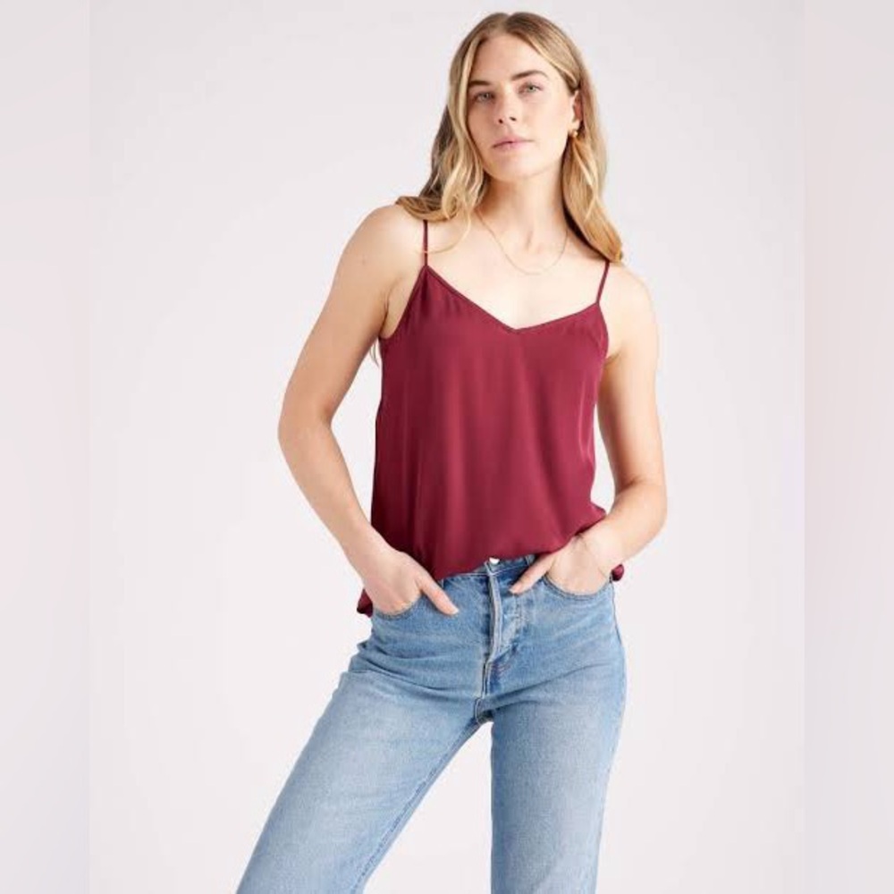 Quince Burgundy Washable Silk Camisole Top